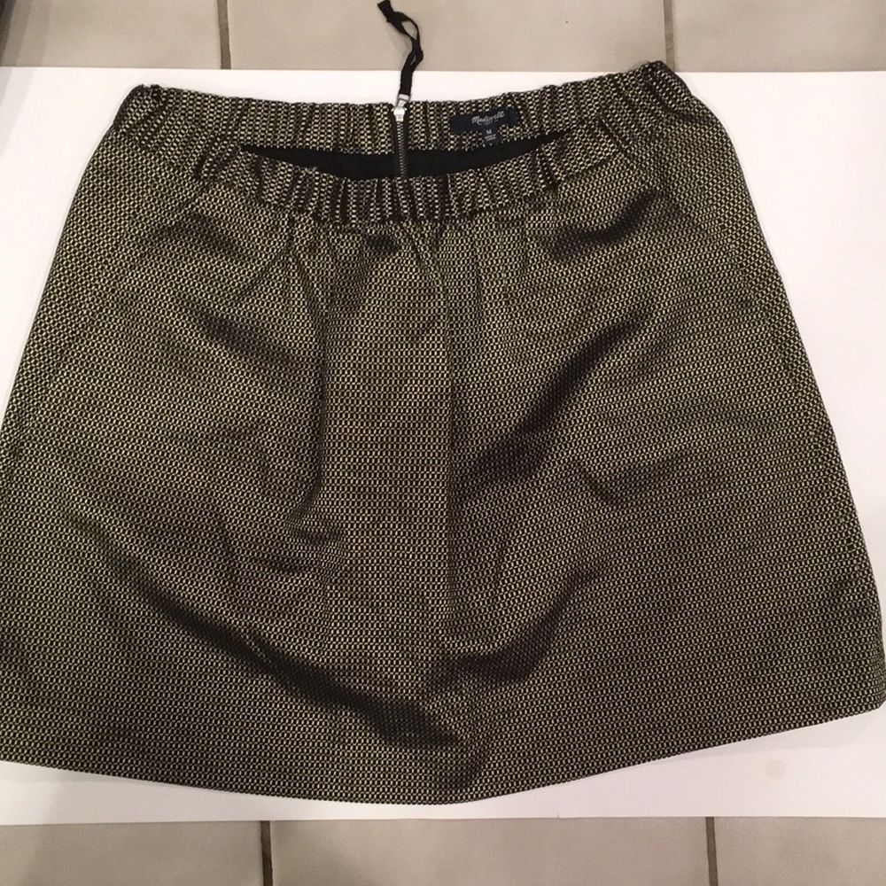 Madewell gold and black miniskirt